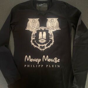 Philipp Plein Black Graphic Long Sleeve Shirt. Unisex